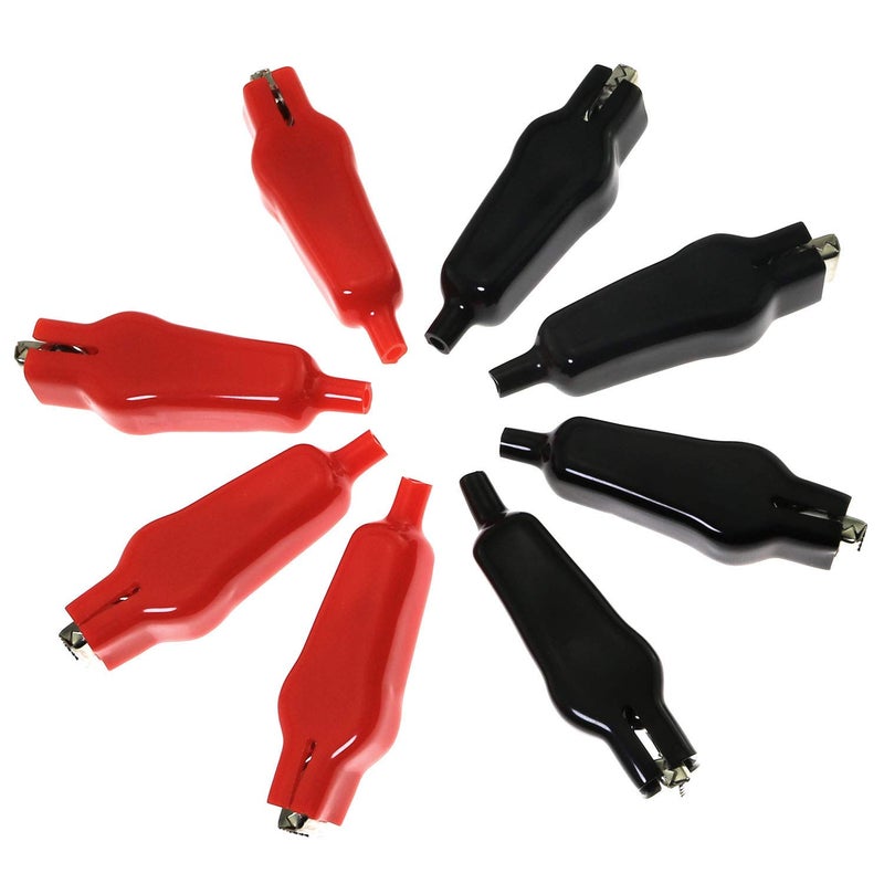 RuiLing 8-Pack 20A Insulated Alligator Clips Electric Circuit Test Testing Crocodile Clamps(4 Red+4 Black) - Image 2
